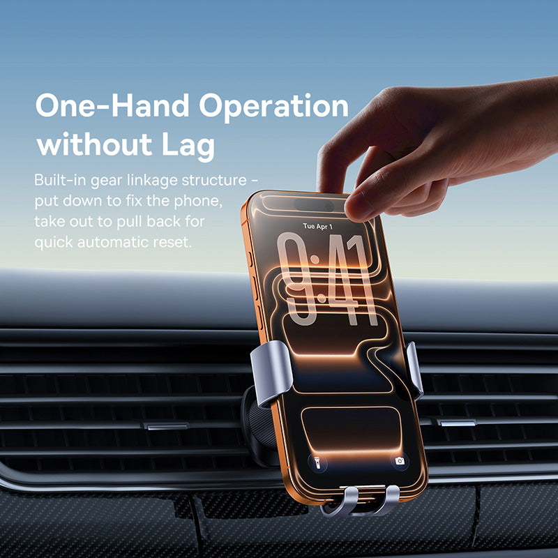 Baseus air outlet phone holder with gravity locking mechanism