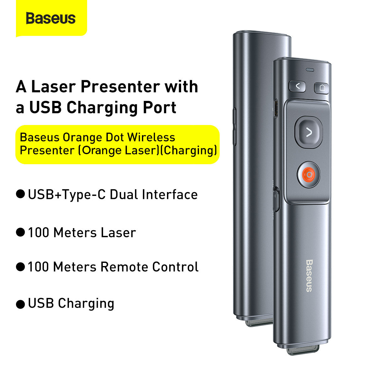 Baseus Orange Dot Series Wireless Presenter