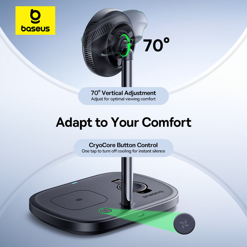 Baseus Enerfill FS41 3-In-1 Wireless Charging Stand With Tec Cooling