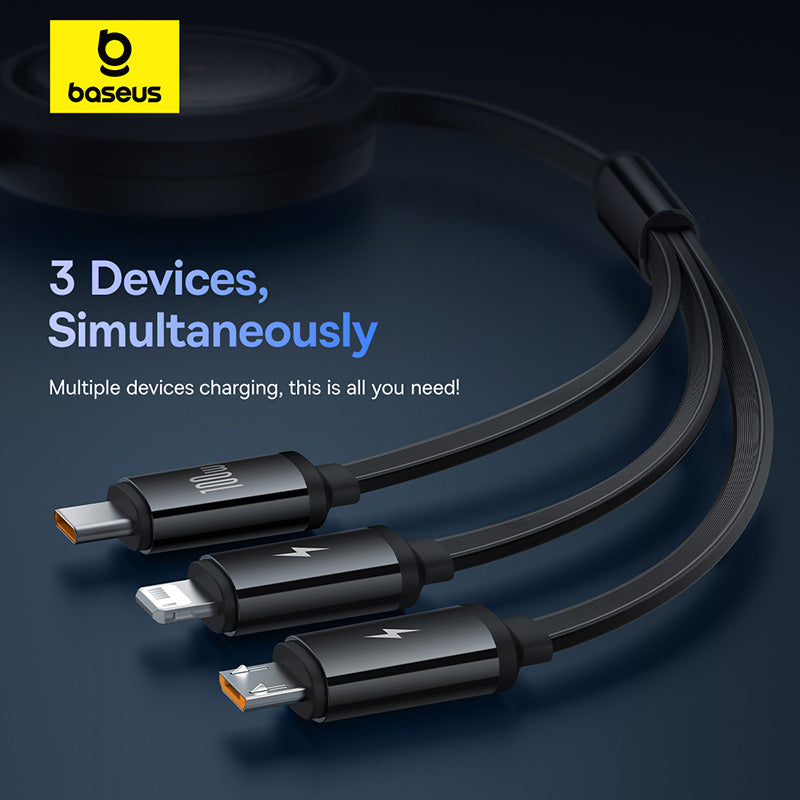 Free2Draw Retractable Cable USB to M+L+C 100W