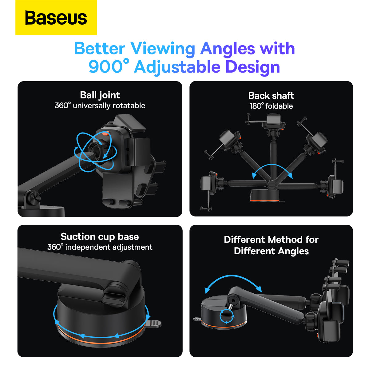 Baseus Easy Control Clamp Car Mount Holder Pro Suction Mount