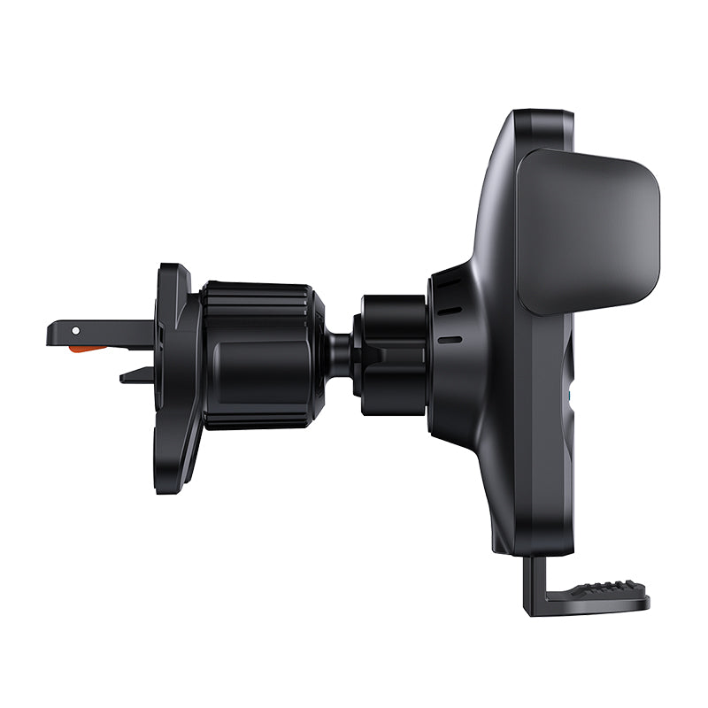 Black metal component on a white background