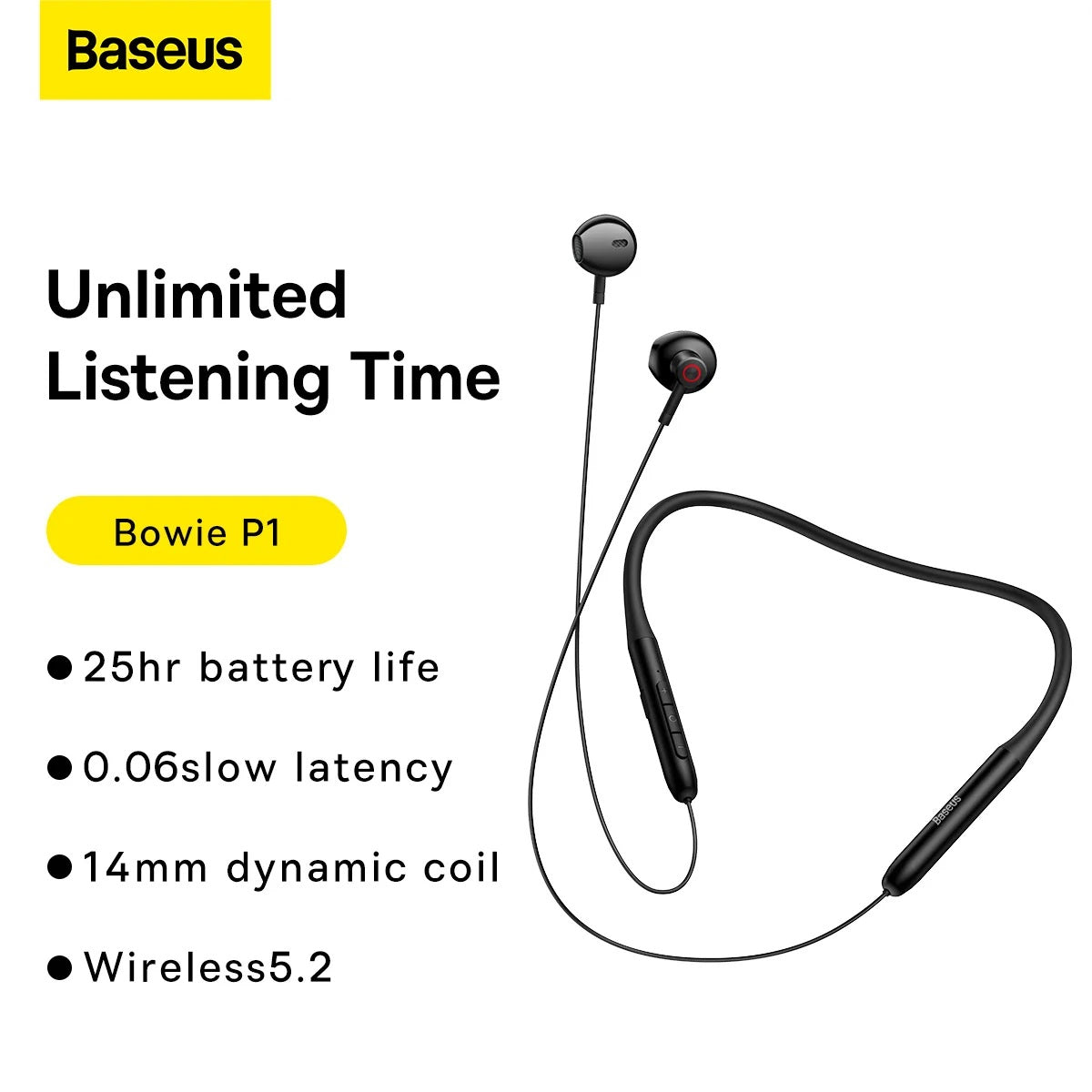 Baseus Bowie P1 Half In-Ear Neckband Wireless Earphones