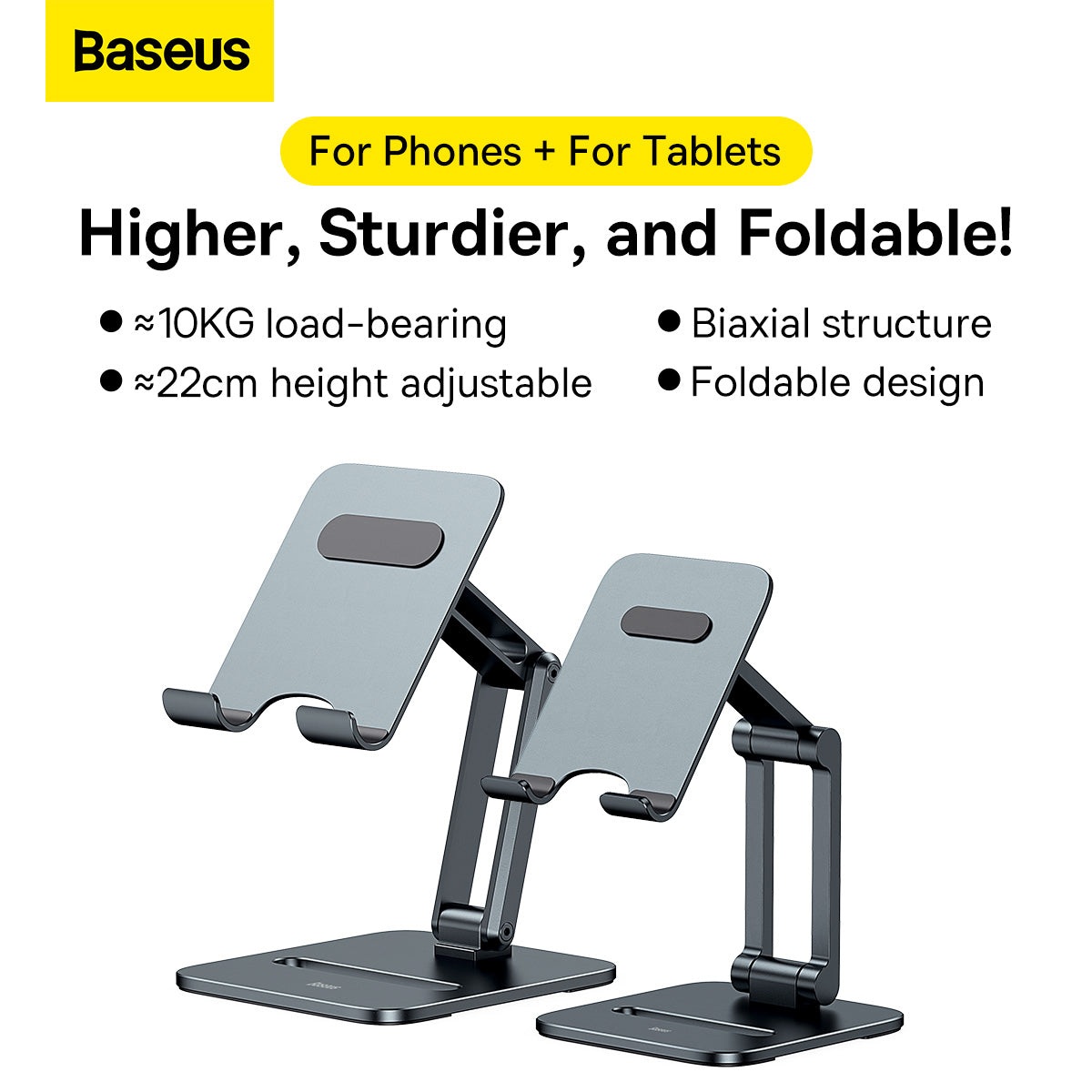 Baseus Desktop Biaxial Foldable and Adjustable Metal Stand for Phones/Tablets
