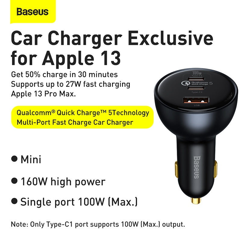 Baseus Qualcomm Quick Charge 5 Technology Car Charger 160W
