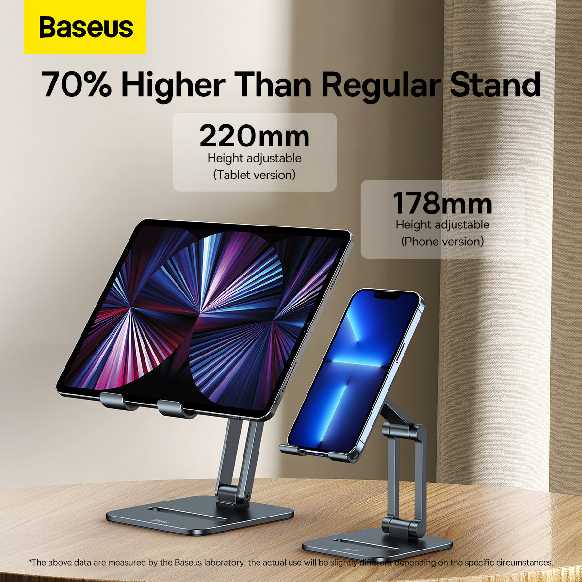 Baseus Desktop Biaxial Foldable and Adjustable Metal Stand for Phones/Tablets