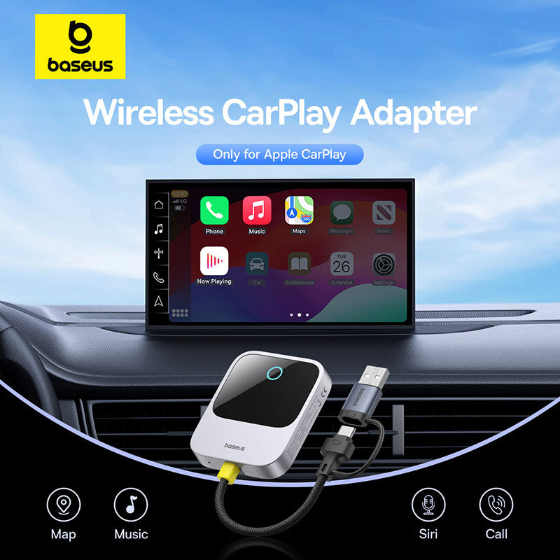 Compact Baseus SafeJourney wireless CarPlay dongle