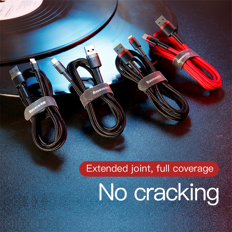 Set of USB cables with extended joints on a vinyl record background