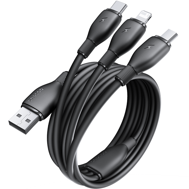 Ultra-Fast 1-for-3 Cable USB to M+L+C 3.5A