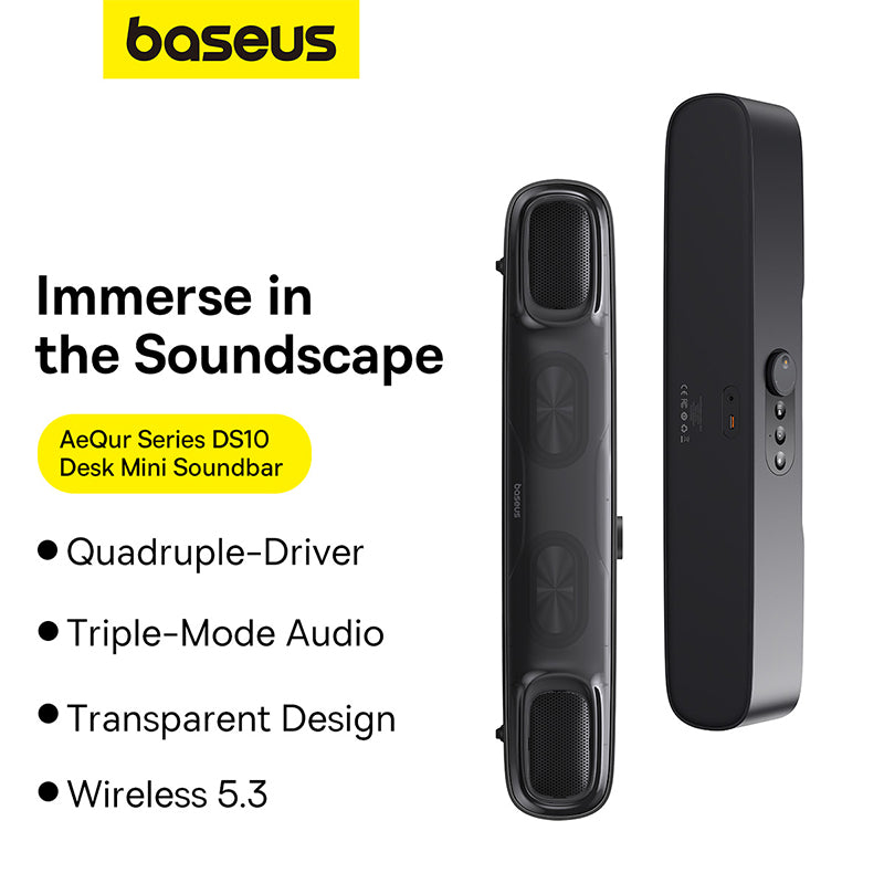 Baseus AeQur DS10 Soundbar Subwoofer Speaker Wireless Bluetooth 5.3 Sound Bar Home Theater