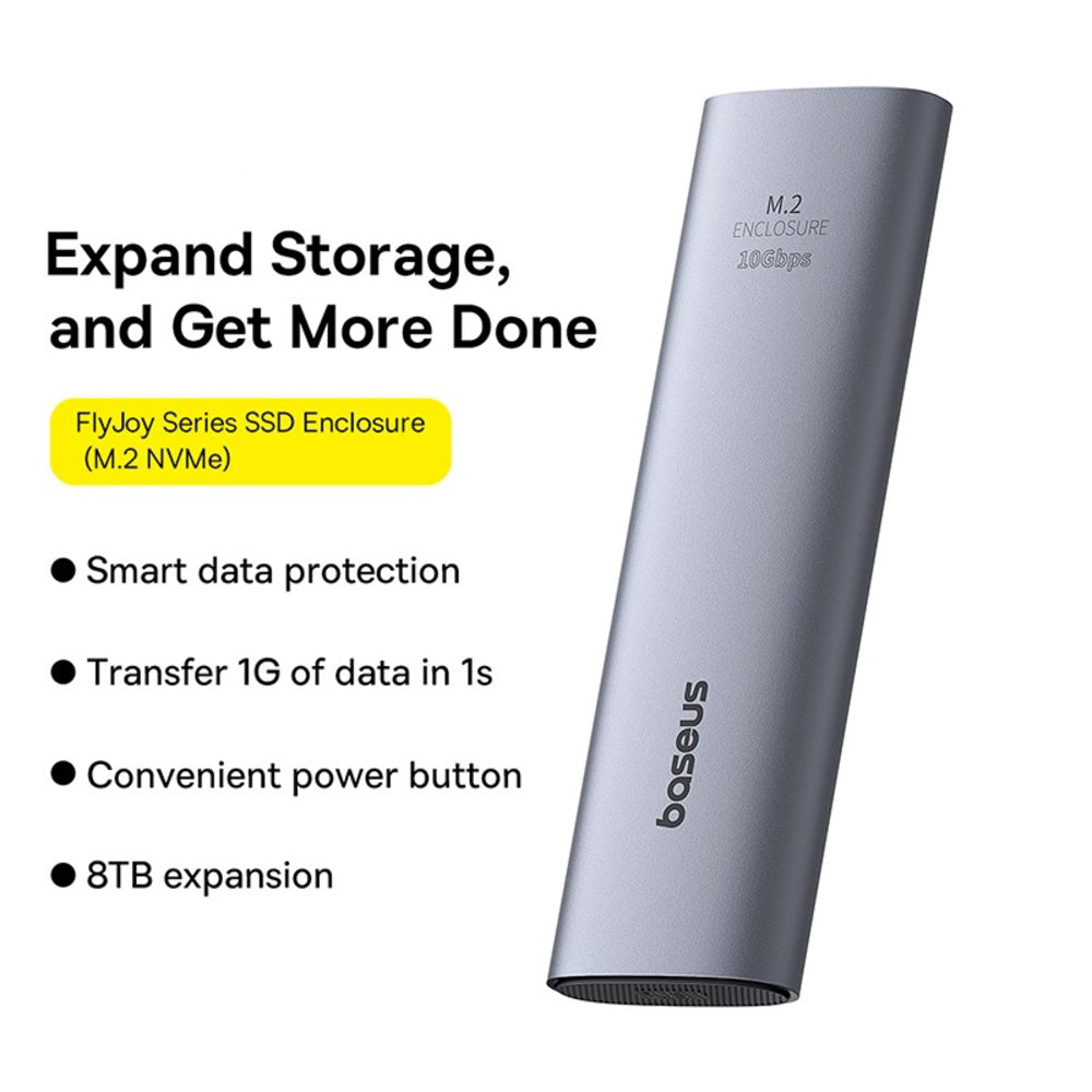 Baseus M.2 NVMe enclosure with removable aluminium cover