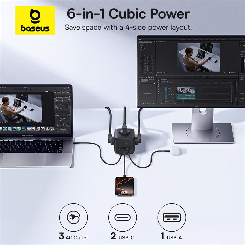 Baseus Enerfill FA11 Cube Power Strip 3AC + 1U + 1 C 67W 1.5M EU
