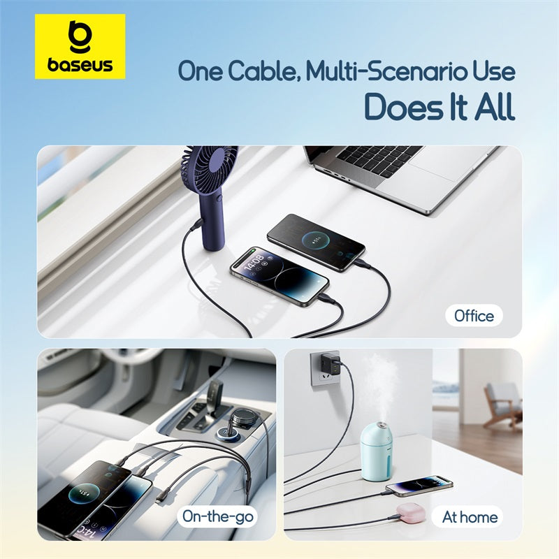 Ultra-Fast 1-for-3 Cable USB to M+L+C 3.5A