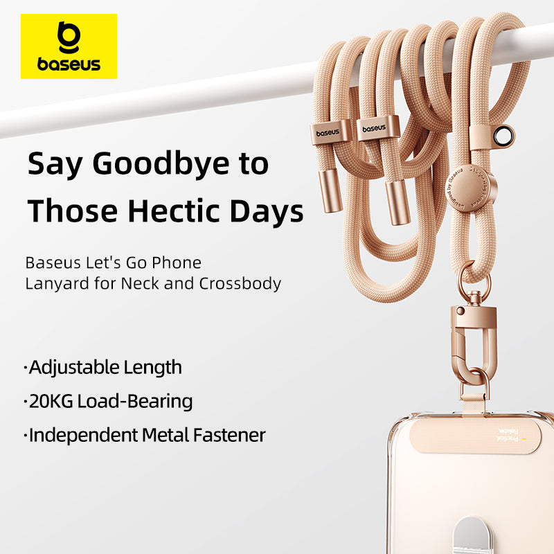 Baseus phone lanyard with adjustable length and metal fastener on a white background