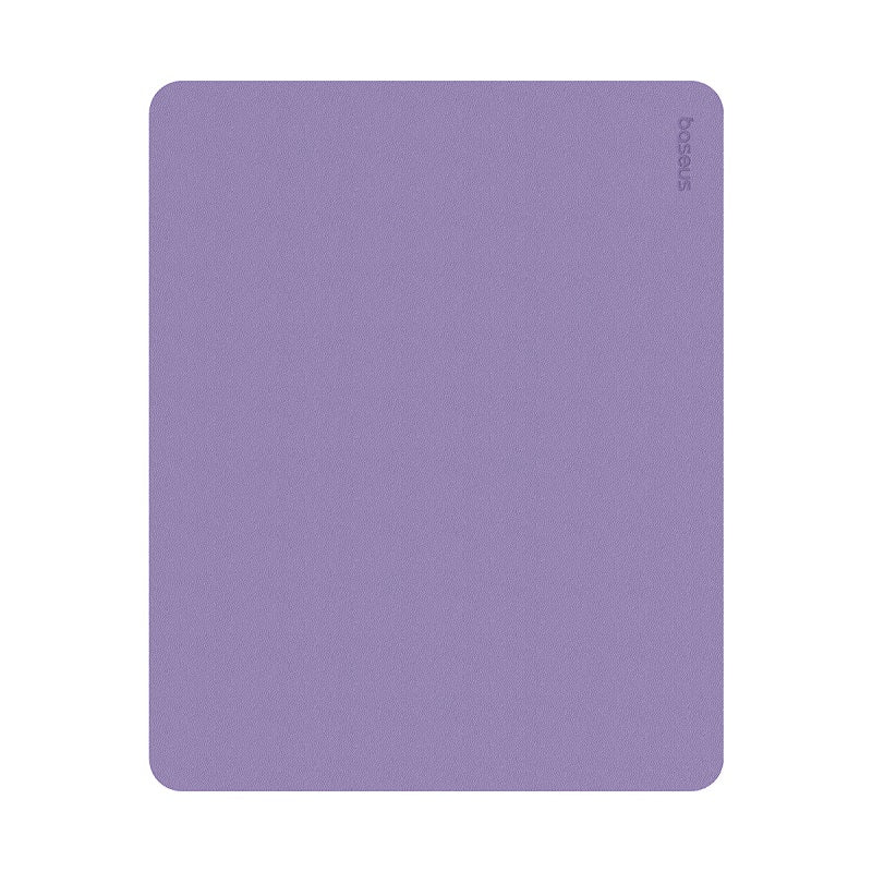A rectangular desk mat with rounded corners in a solid lavender-purple color, featuring a small vertical 'bopape' brand logo printed in the top right corner, set against a plain white background.