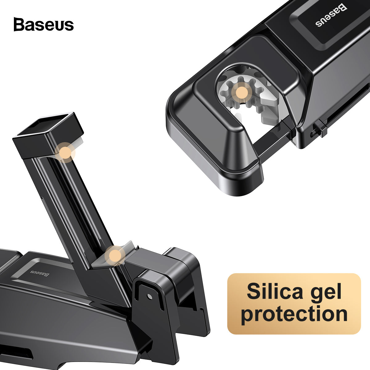 Baseus Backseat Car Phone Holder and Hook with Silicone Protection - Black
