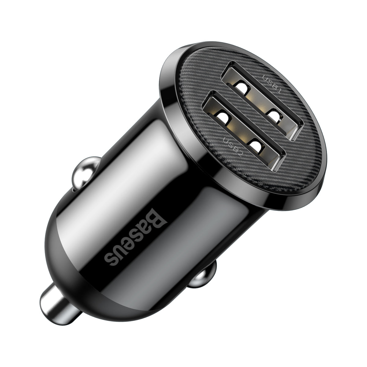 Baseus Grain Pro Series Smart Fast Charge Dual USB 4.8A 12V-24V Car Charger Black