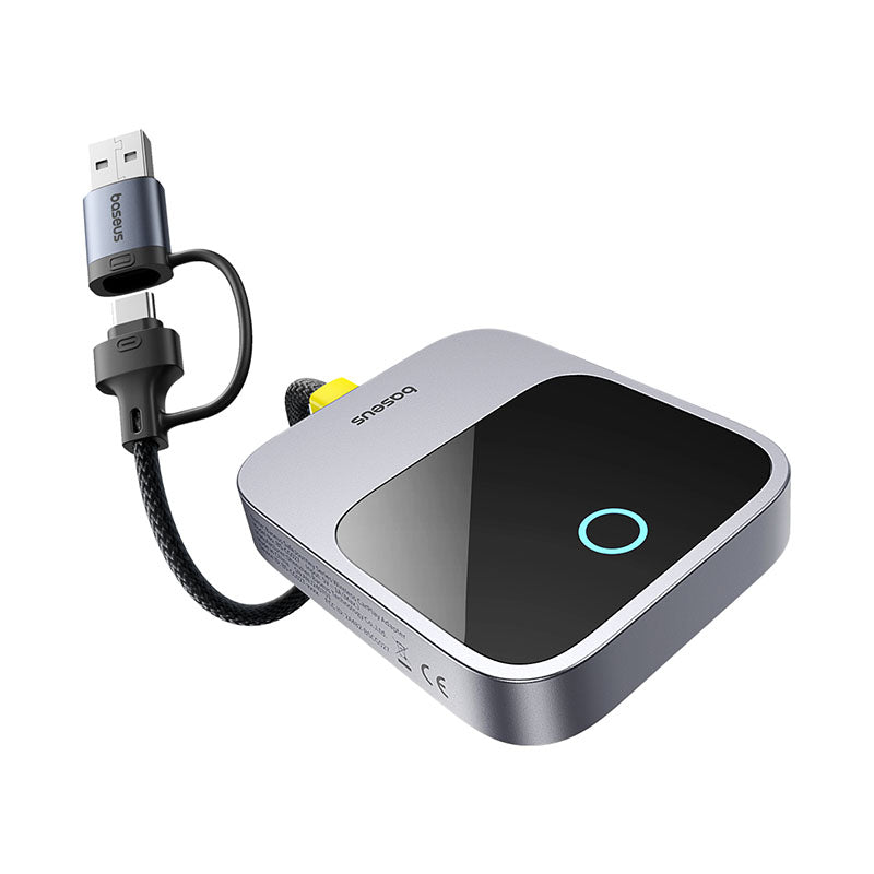 Baseus SafeJourney adapter converting wired CarPlay to wireless