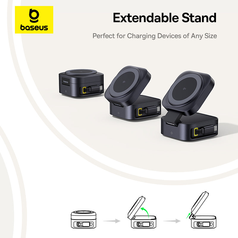 PicoGo 2-in-1 Magnetic Wireless Charger Qi2 67W extended stand for charging devices of any size