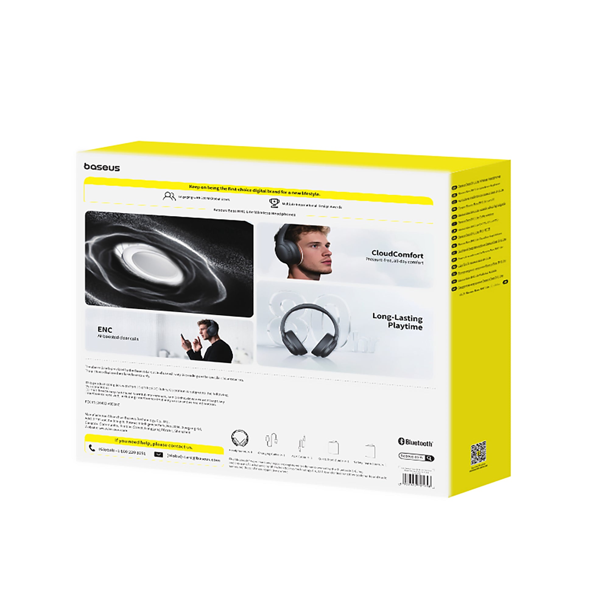 Box of Bose headphones with yellow top and white bottom