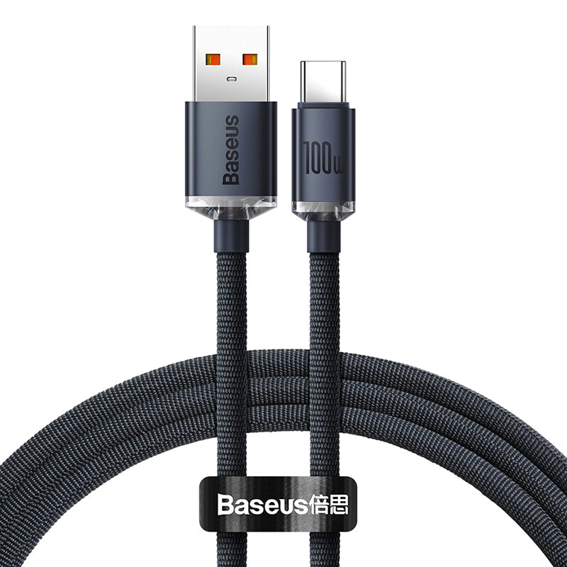 Baseus Crystal Shine USB-A to USB-C 100W fast charging cable