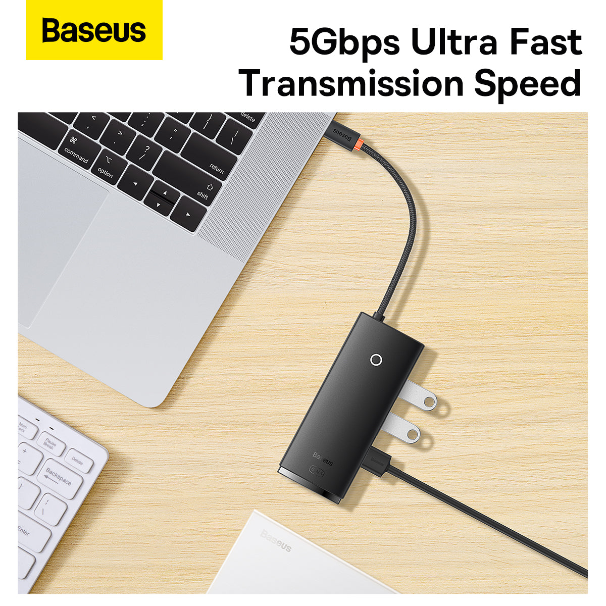Baseus Lite Series 5-Port Type-C HUB Docking Station - Black 6