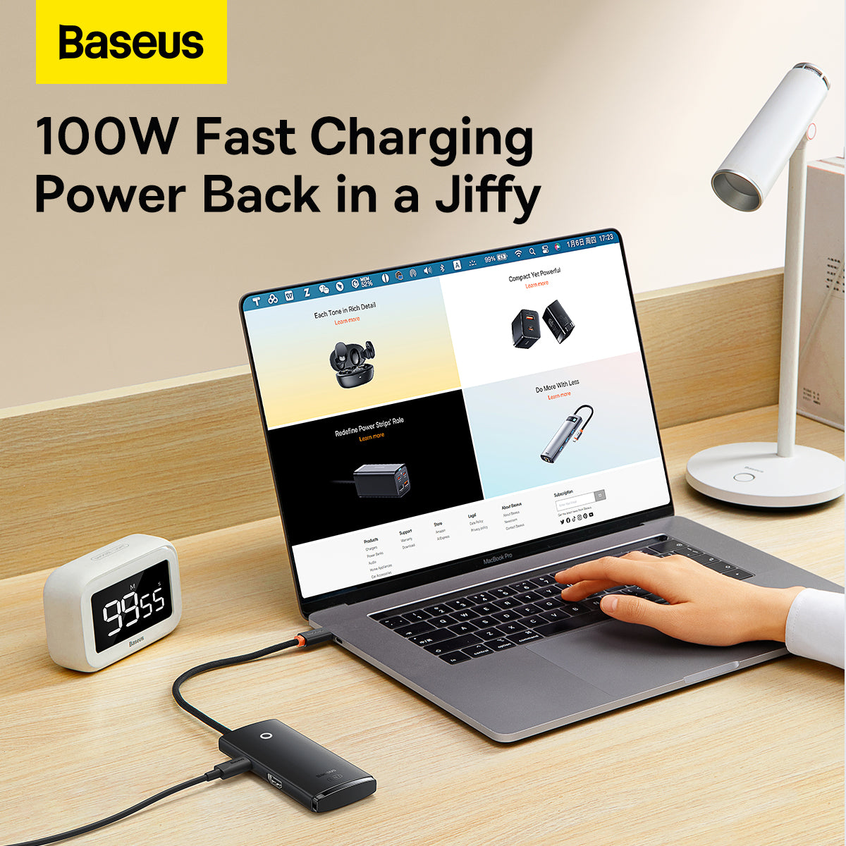 Baseus Lite Series 5-Port Type-C HUB Docking Station - Black 7