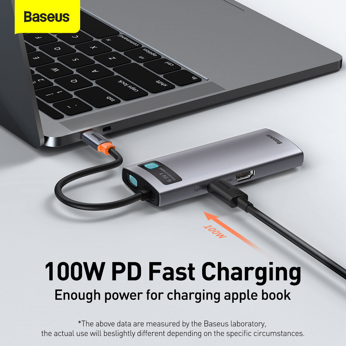 Baseus Metal Gleam Series 6 in 1 Multifunctional HDMI and RJ45 Type C Hub Silver 9