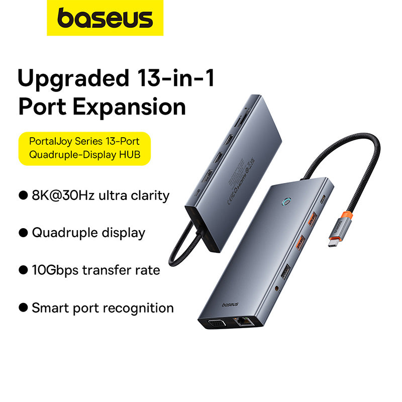 Baseus PortalJoy Series 13-Port Quadruple Display HUB 3