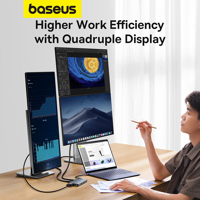 Baseus PortalJoy Series 13-Port Quadruple Display HUB 6