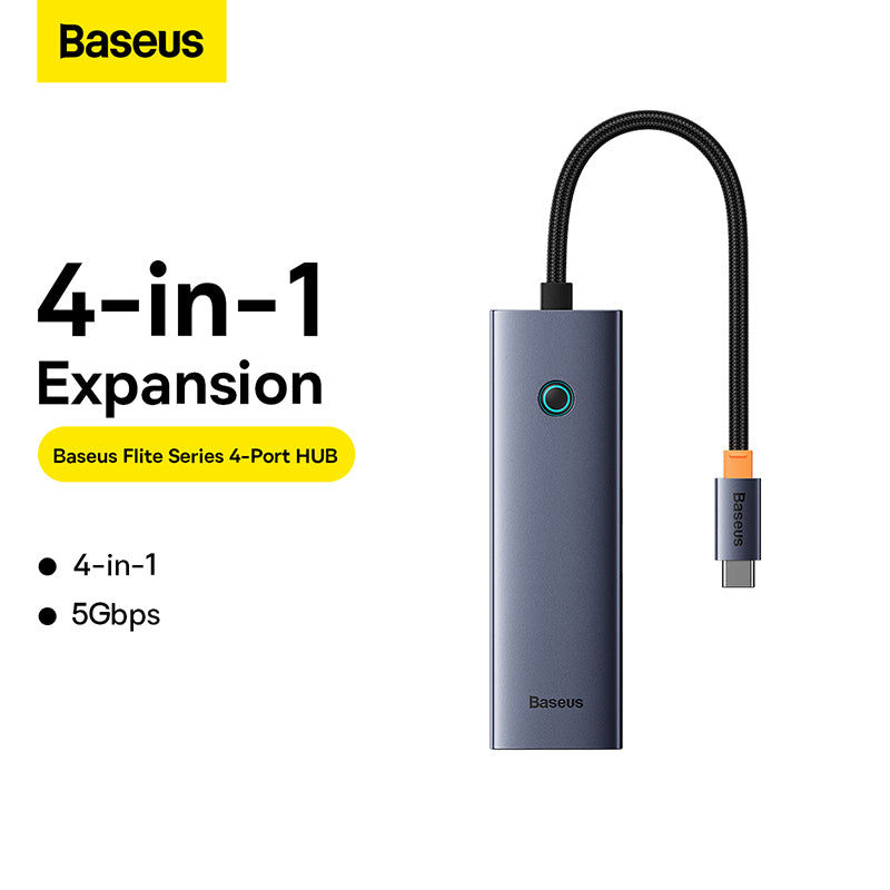 Baseus Ultrajoy Series Type C to 4-Port USB 3.0 Smart HUB 3