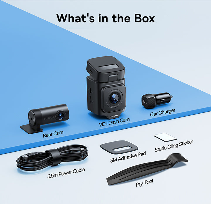 Baseus PrimeTrip VD1 3K front and rear dash cam in Cosmic Black