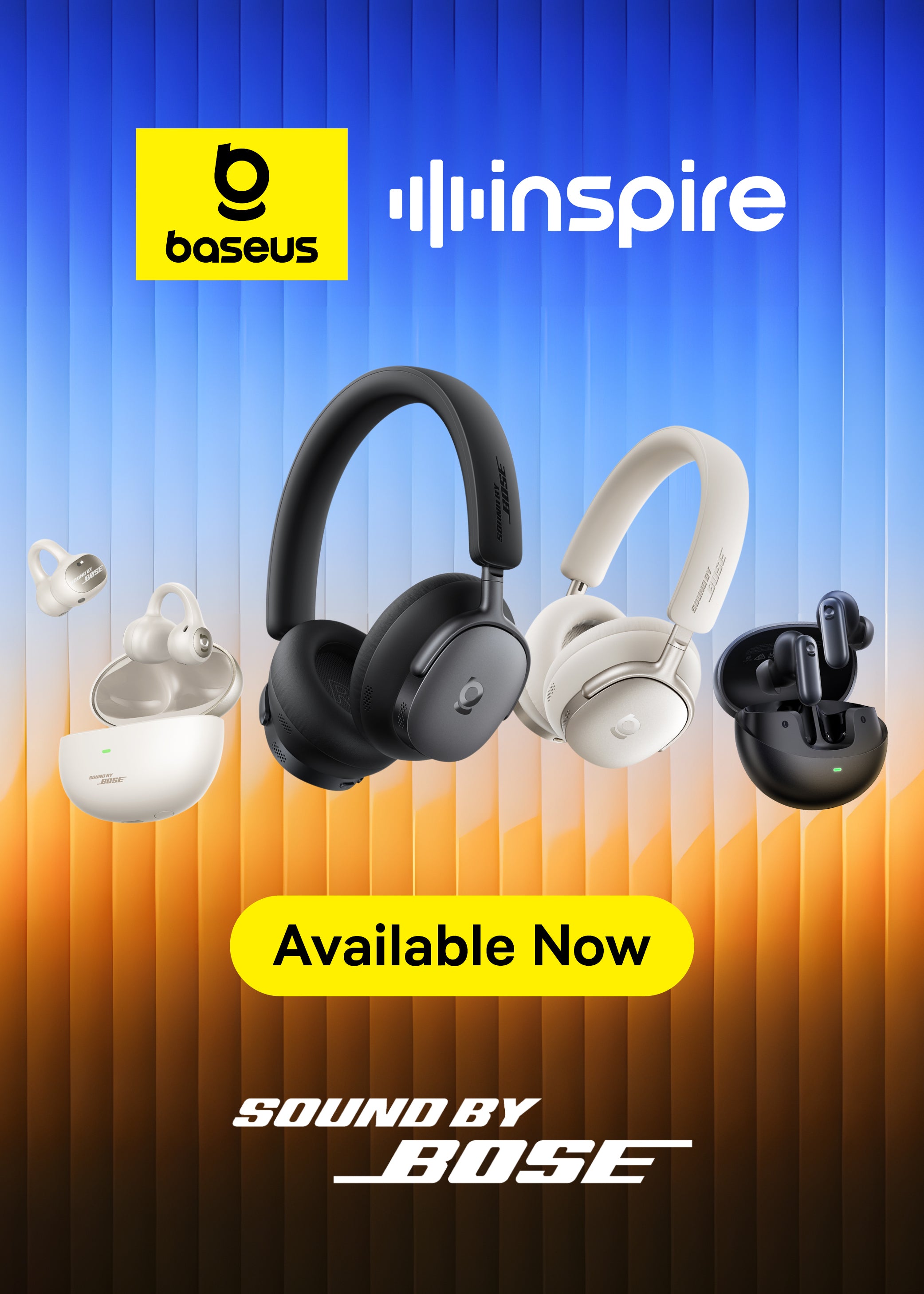Boseus headphones with Bose branding on a gradient background