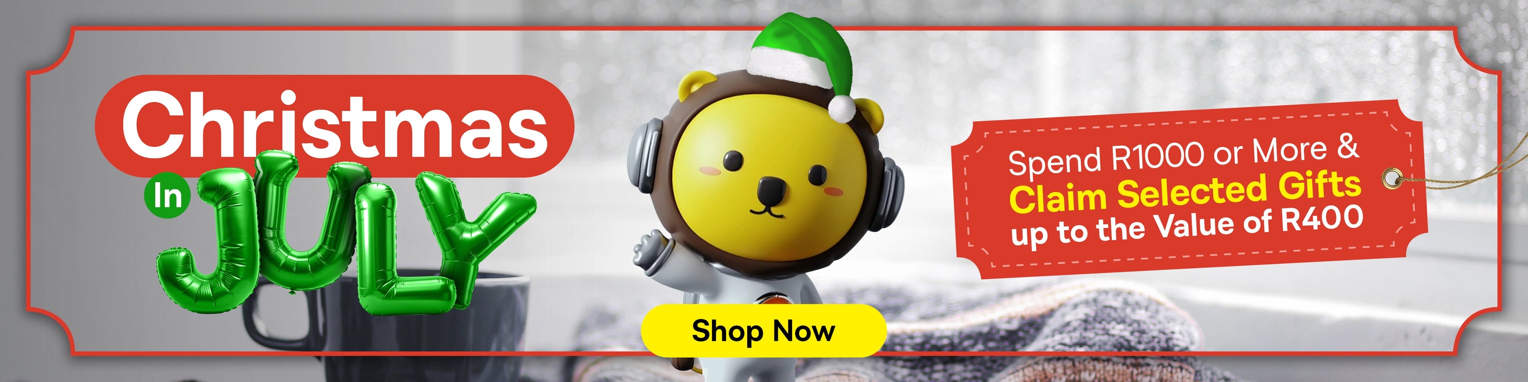 Baseus Christmas In July special spend R1000 or more and get a free gift worth R400