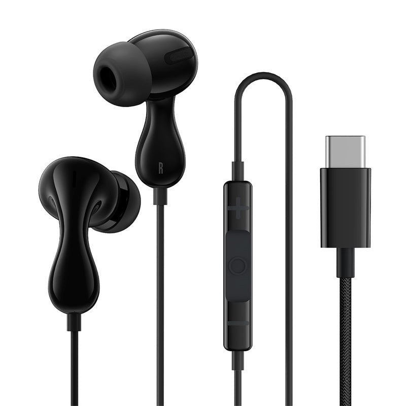 Baseus Encok CZ20 USB-C wired earphones in Cluster Black