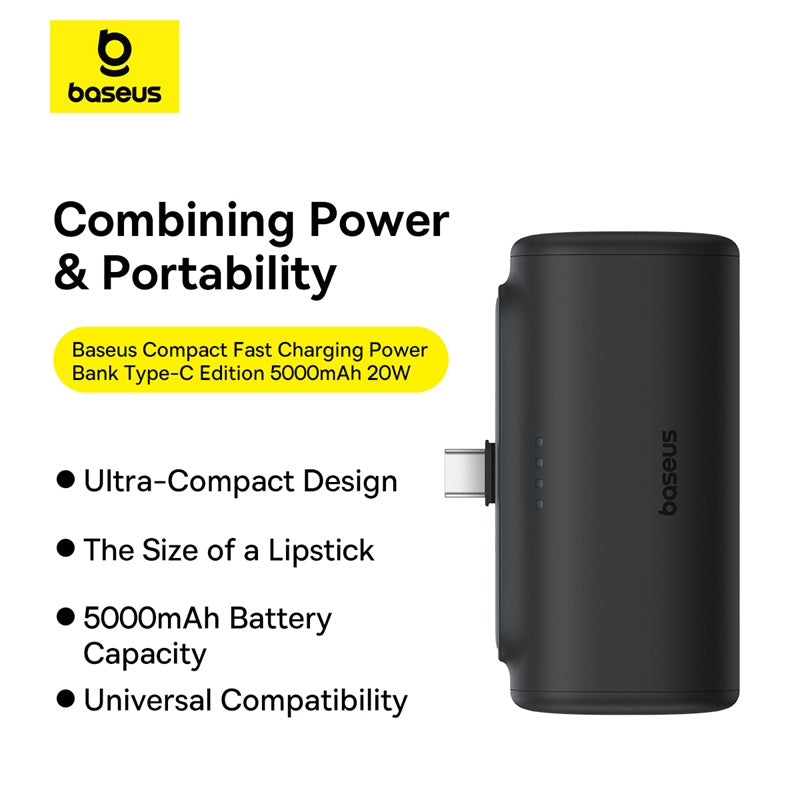 Baseus Compact Fast Charging Power Bank Type C Edition 5000mAh 20W