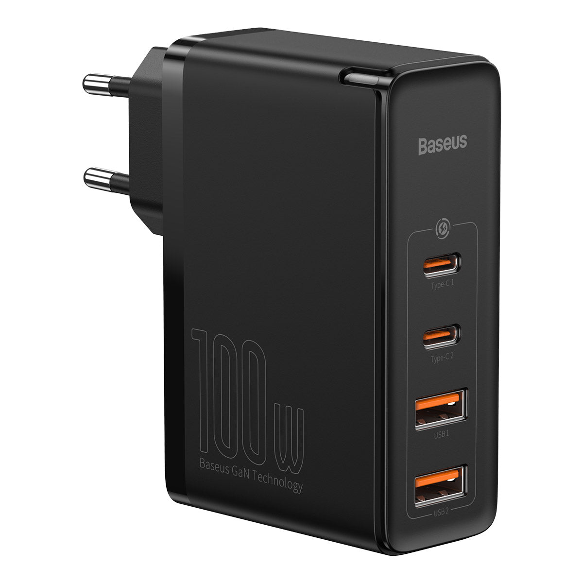 Baseus GaN2 Pro 100W Quick Charger with 4 Ports, 2 USB-C + 2 USB EU