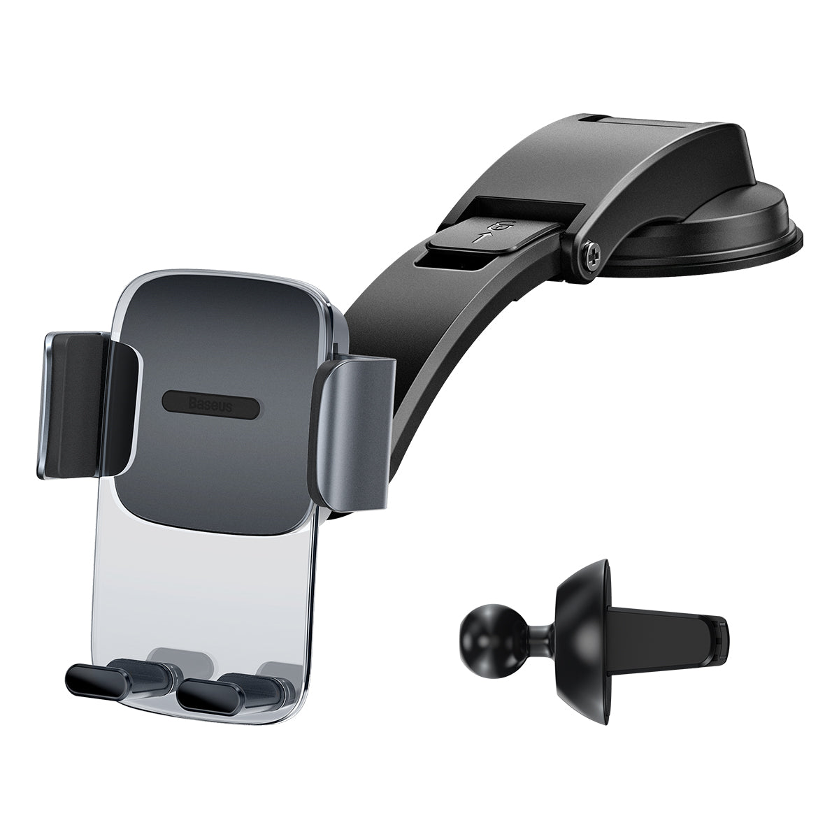 Baseus Easy Control Clamp Car Mount Holder for Smartphones (A Set) - Black