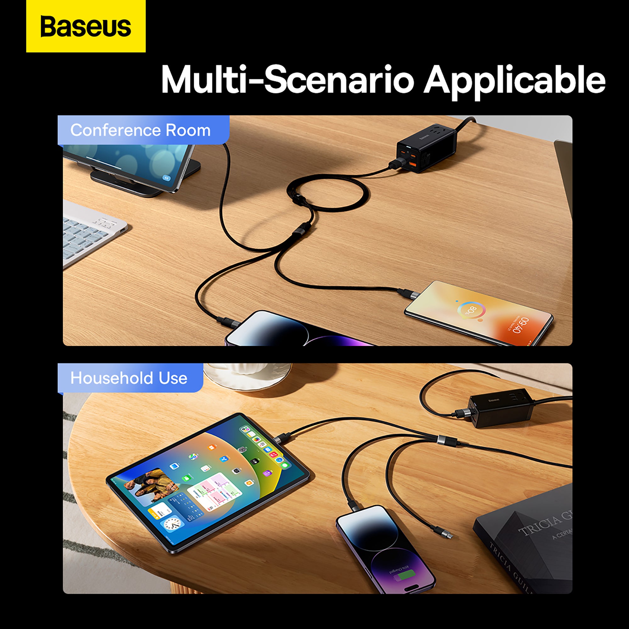 Baseus StarSpeed 1-for-3 Fast Charging Data Cable USB to M+L+C 3.5A 0.6m
