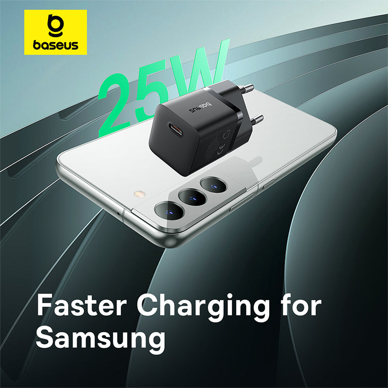 Baseus GaN5 Fast Charger (mini) 1C 25W - Cluster Black (Dynamic 3 Cable Type-C to Type-C 100W 1m）