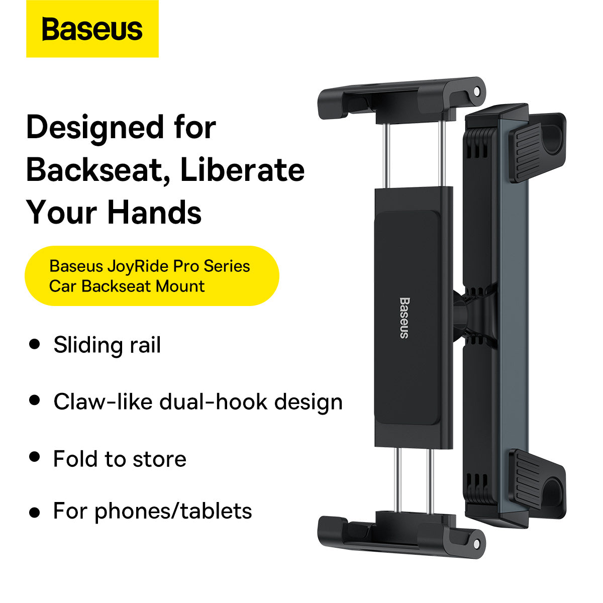 Baseus JoyRide Pro Backseat Car Mount for Tablets and Smartphones - Black