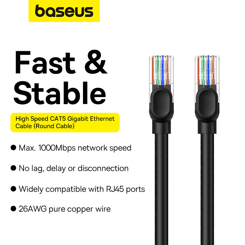 Baseus High Speed CAT5 Gigabit Ethernet Cable (Round Cable)