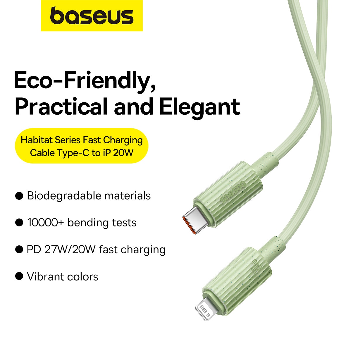 Baseus Habitat Series Fast Charging Cable Type C to iP 20W 1m Natural Green