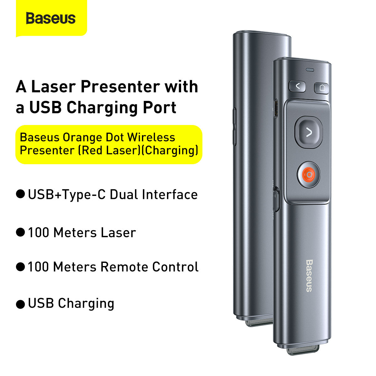 Baseus Orange Dot Series Wireless Presenter