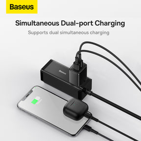 Baseus Compact Quick Dual-Port Charger 10.5W, 2x USB Type-A