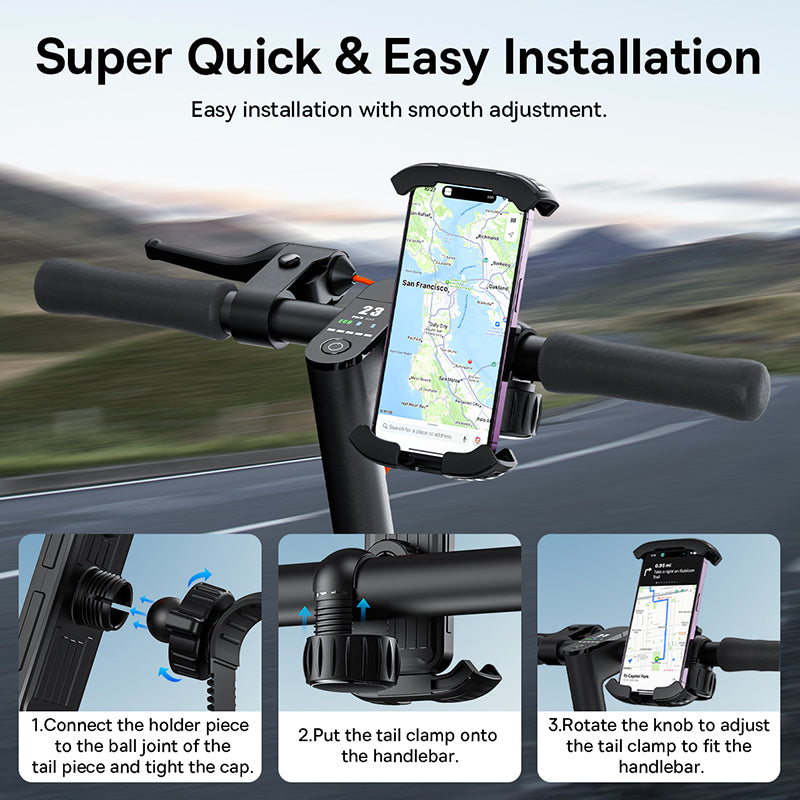 Baseus QuickGo Series Bike Phone Mount Cluster Black