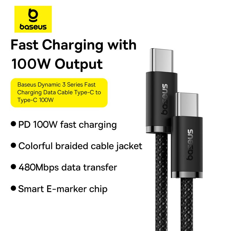 Baseus Dynamic 3 Series Fast Charging Data Cable Type C to Type C 100W