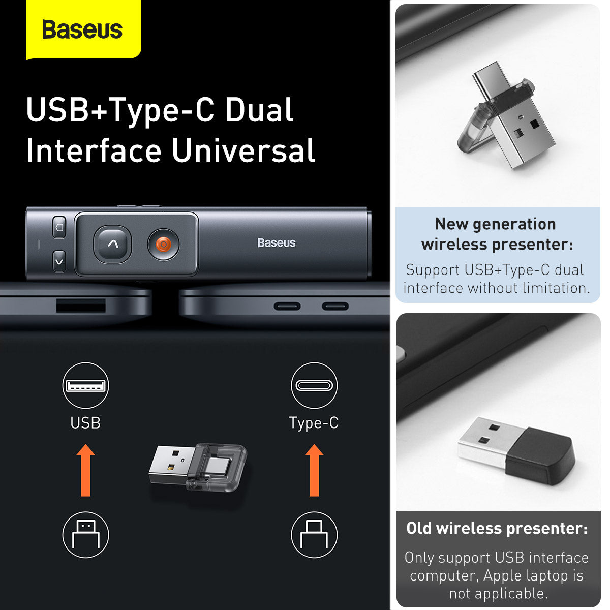 Baseus Orange Dot Series Wireless Presenter