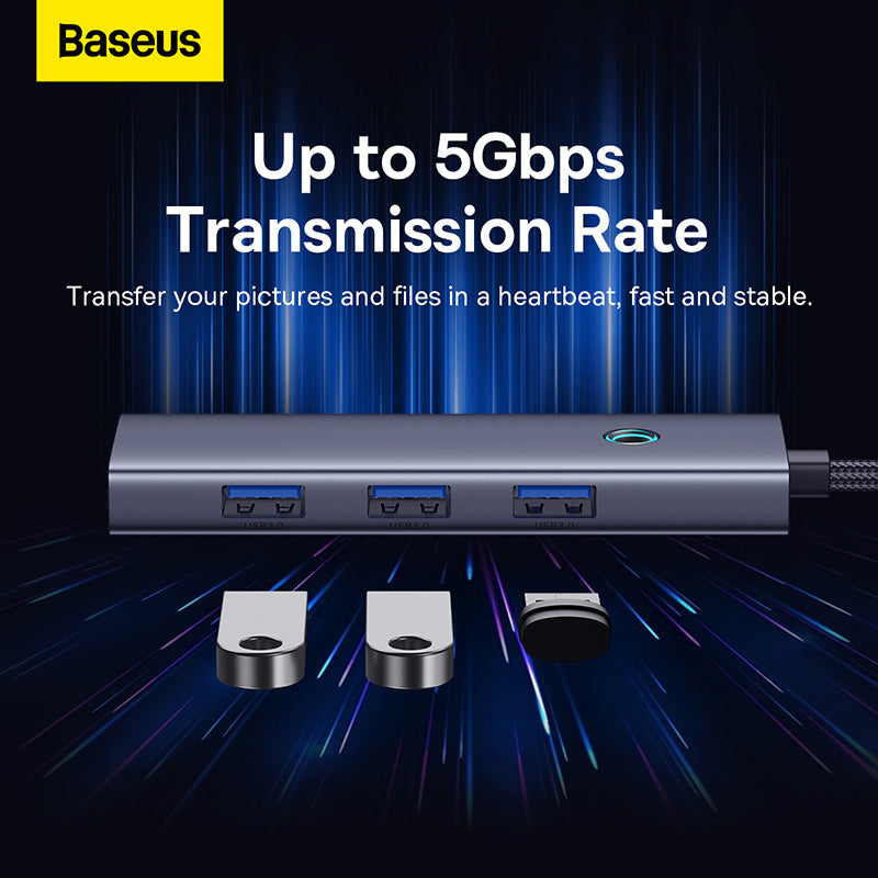 Baseus Flite Series Type C to 4-Port USB 3.0 Smart HUB