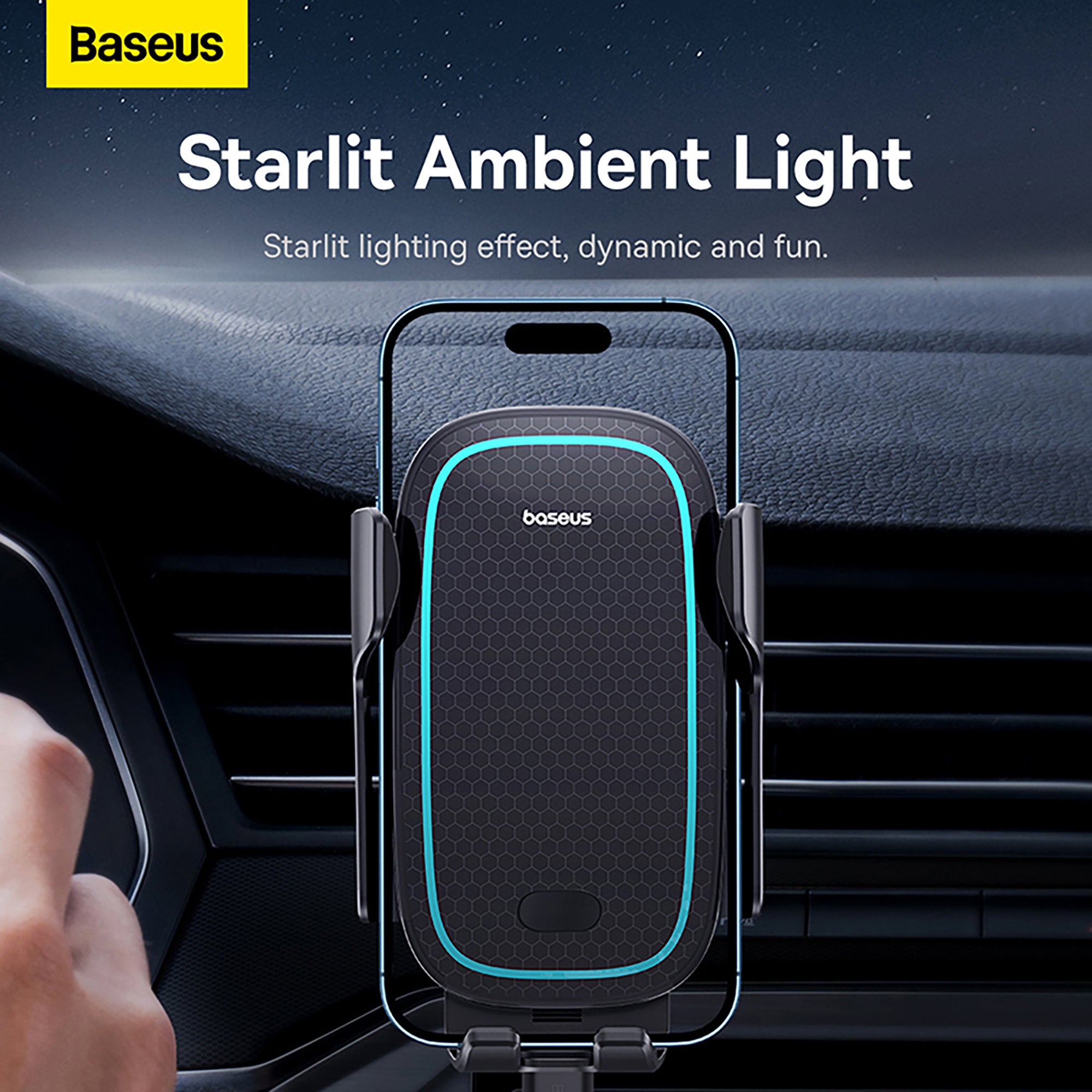 Baseus Milky Way Pro 15W Wireless Charging Electric Car Mount Phone Holder